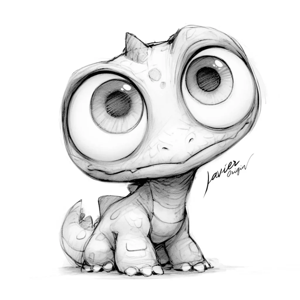 Dibujo de dragón bebé adorable kawaii chibi para colorear