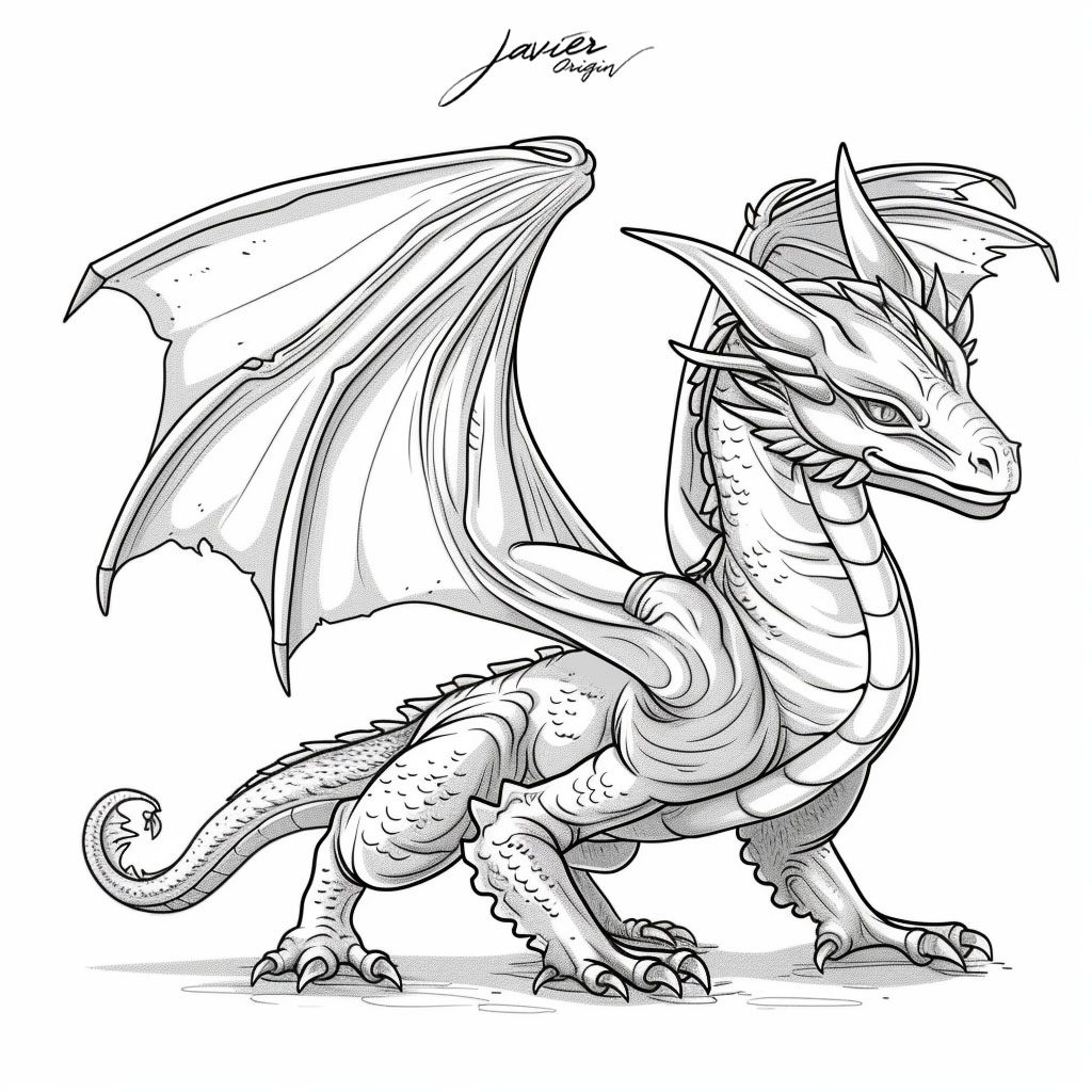 Dragones para colorear. Imprimir Plantillas y Dibujo dragon gratis.