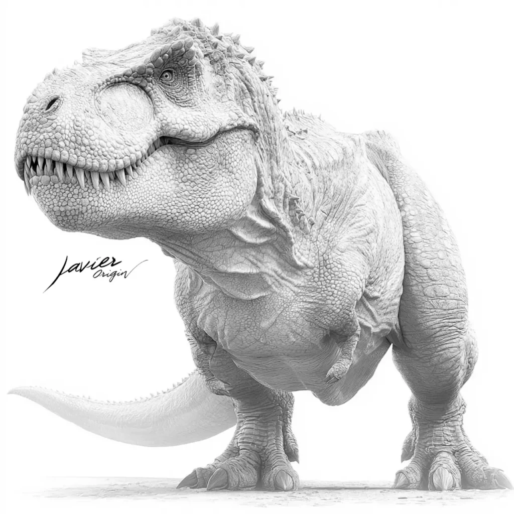 tiranosaurio rex realista para colorear e imprimir en alta calidad