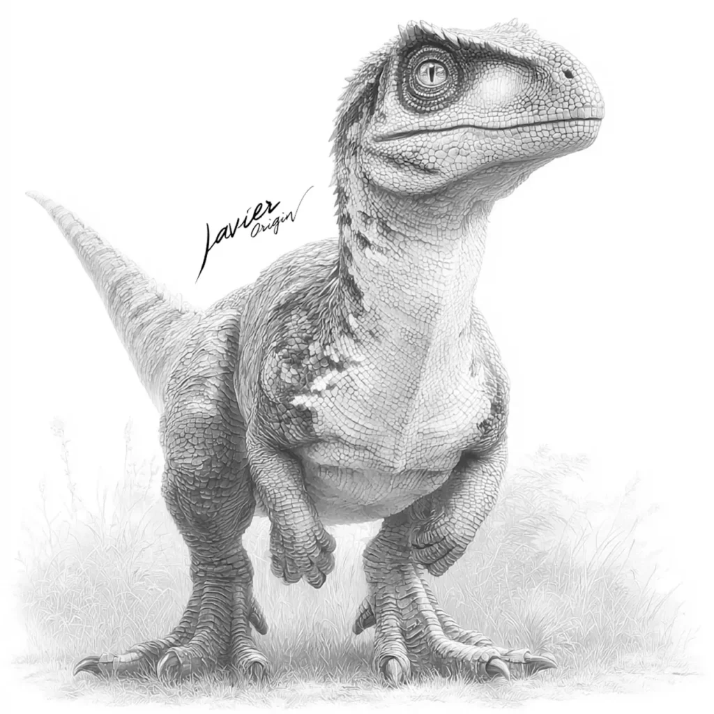 velociraptor realista para colorear e imprimir en alta resolución