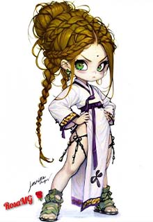 Dibujo de chica anime chibi coloreado por RosaMG