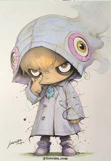 Dibujo de niño oscuro coloreado por Soirolaba_scrap