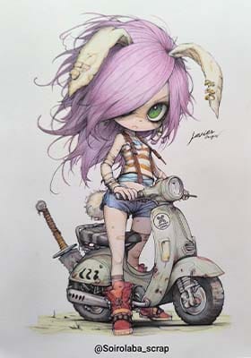 Dibujo de personaje pulpetizado por Dark Octopus