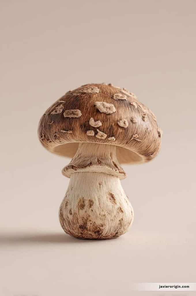 seta marrón con superficie rugosa y fondo claro, referencia para practicar textura orgánica y luz natural