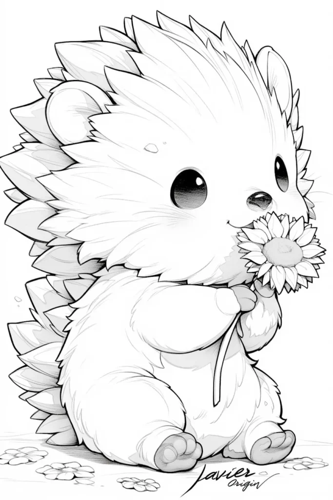 Dibujo de puercoespin para colorear gratis