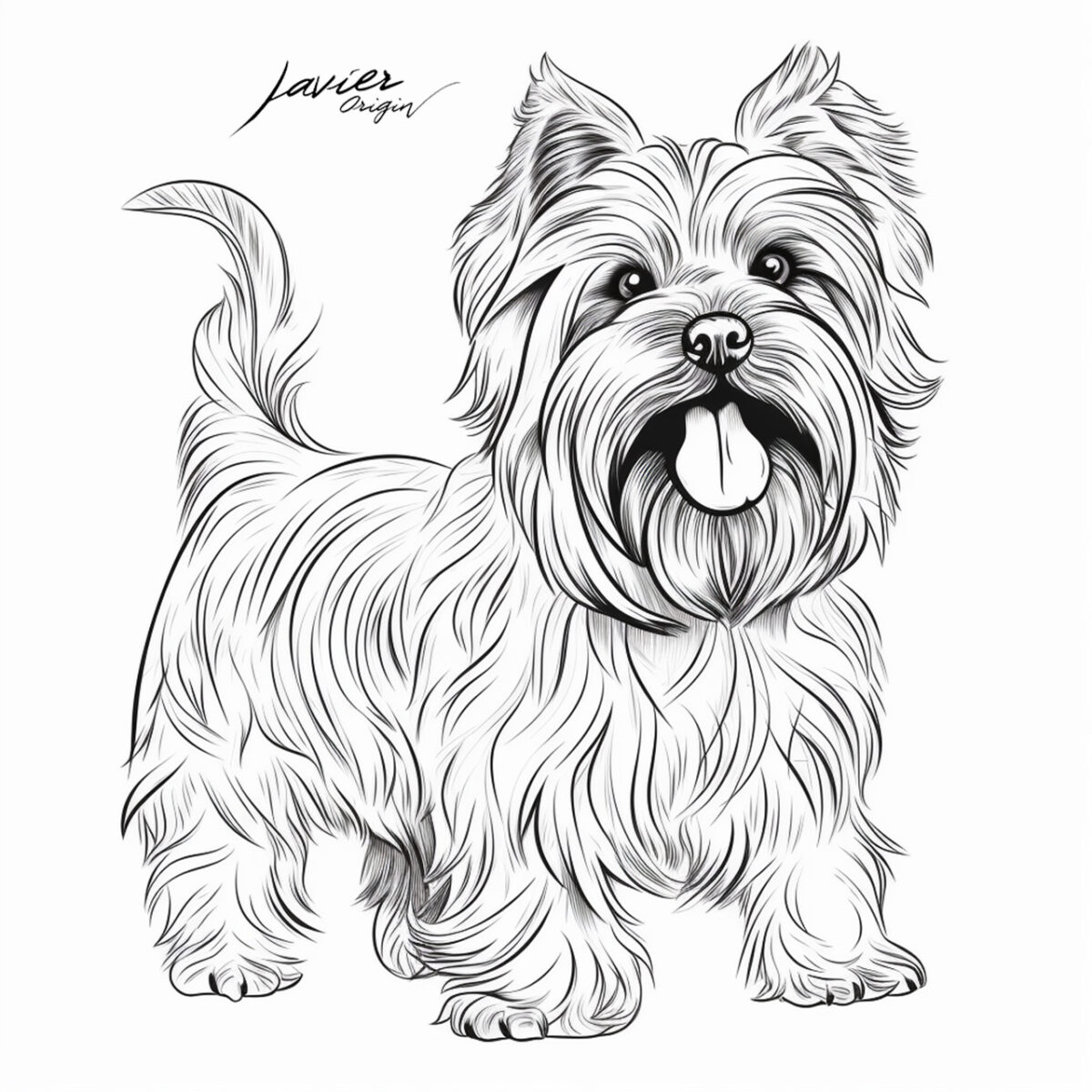 Skye Terrier realista para colorear