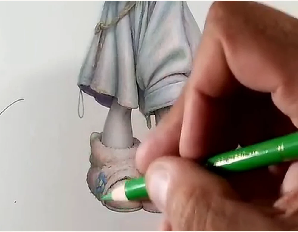 Coloración de piernas, calcetines y calzado del personaje