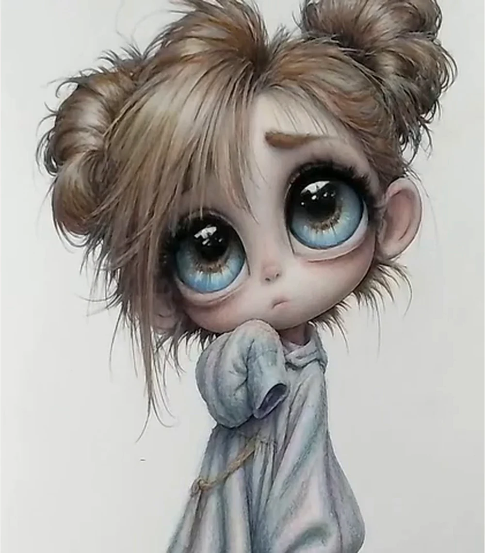 Personaje coloreado con lápices de colores
