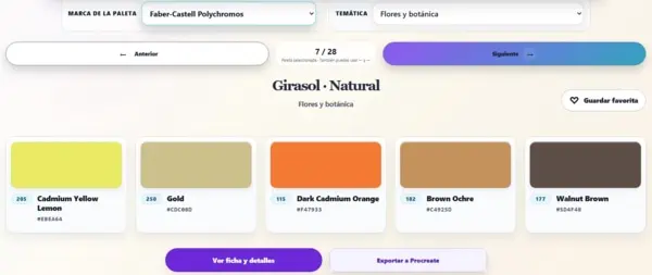Paletas de colores de lápices profesionales en la herramienta Color Pencils Atlas