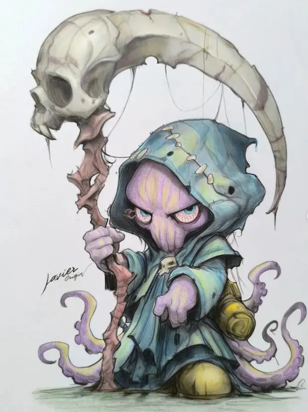 Interpretación coloreada de Dark Octopus por Soirolaba Scrap