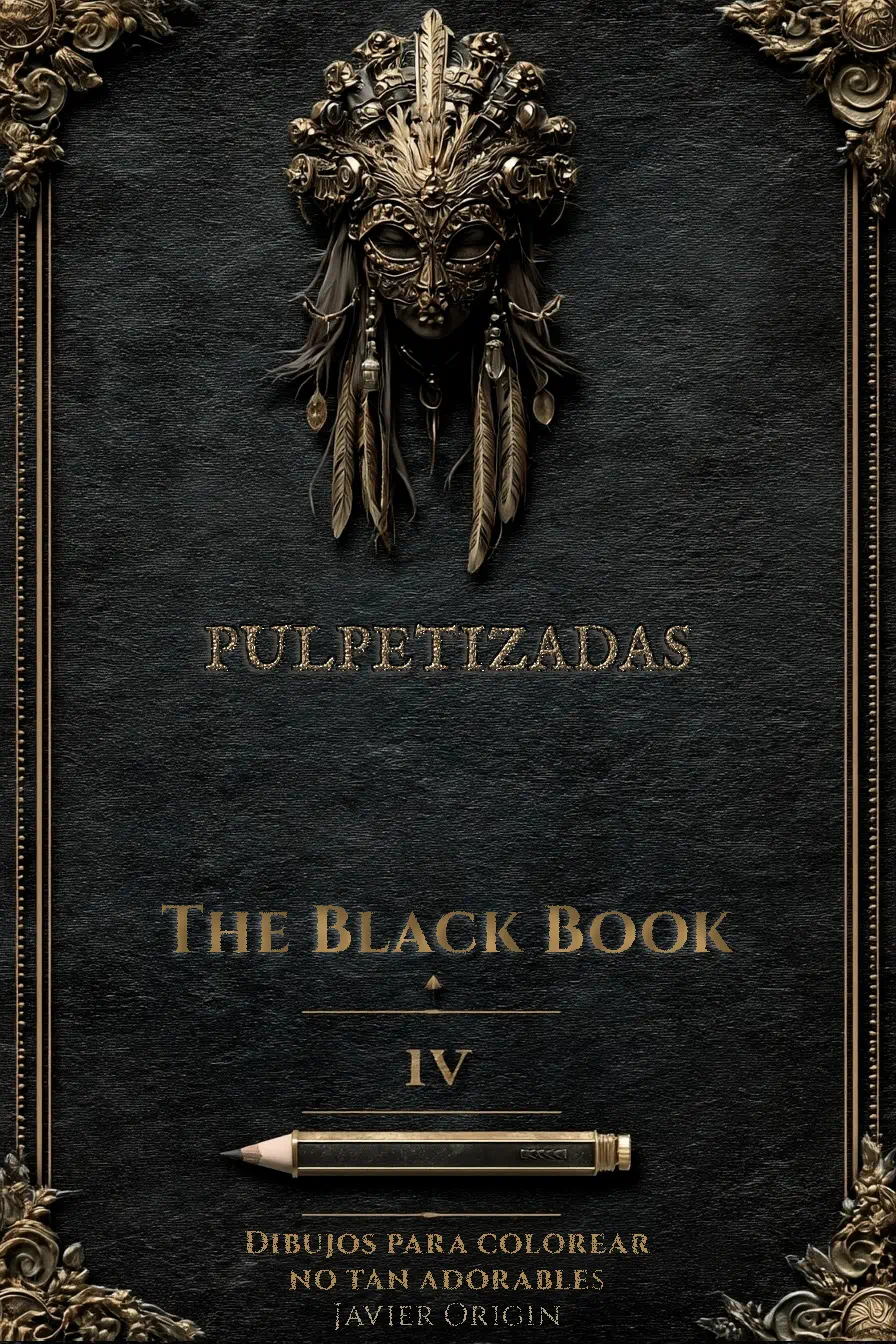 Portada de The Black Book Series IV, libro para colorear la fantasía oscura de Dark Octopus